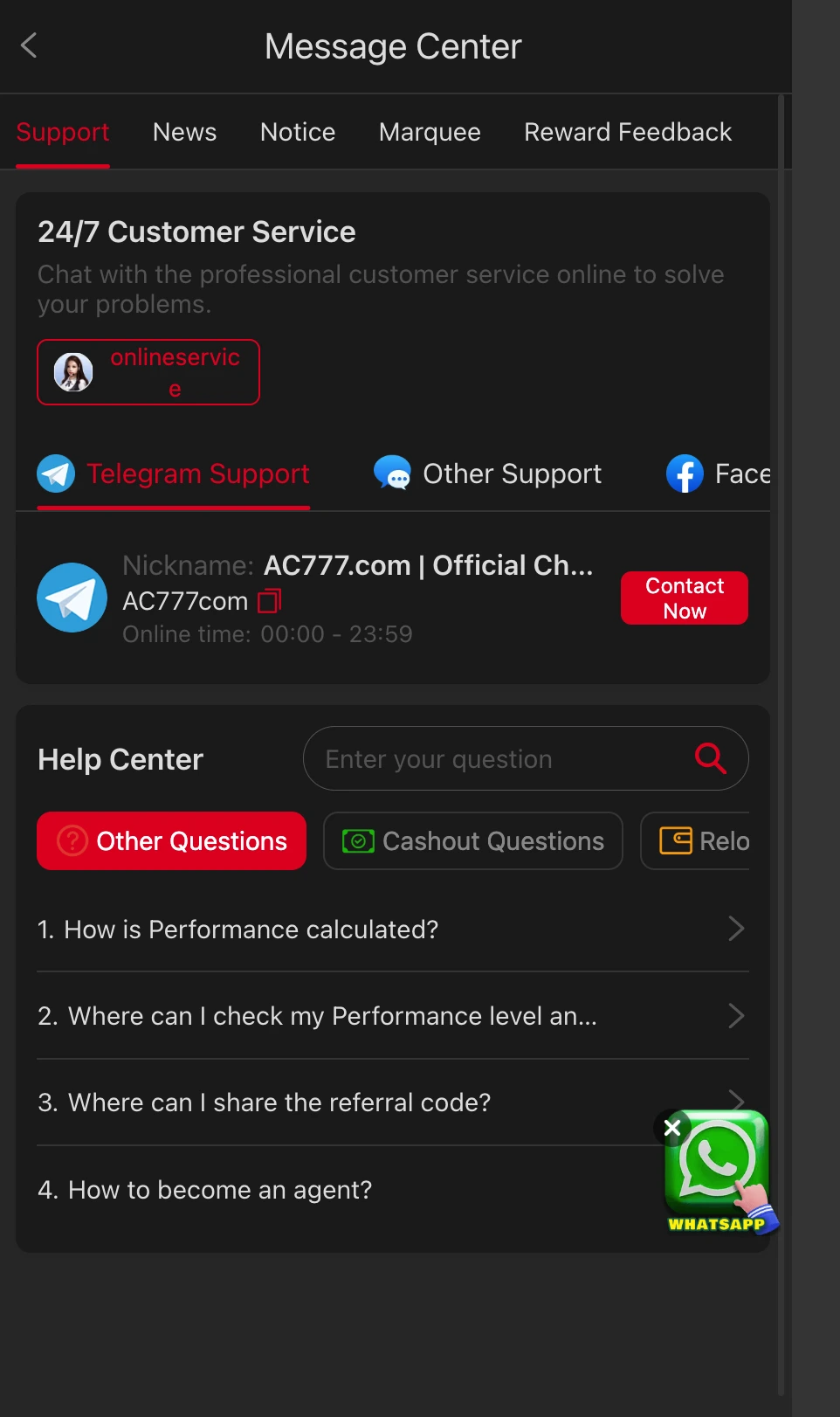 ac777 support